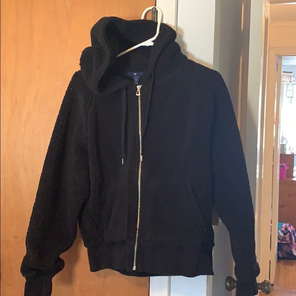 Hooded fuzzy jacket